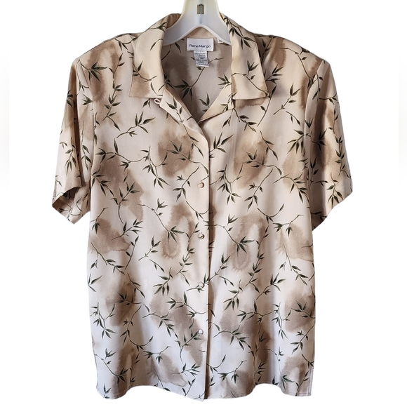 Rene Margo Tops - Vintage Rene Margo Collared Floral Vine Print Button Down Blouse